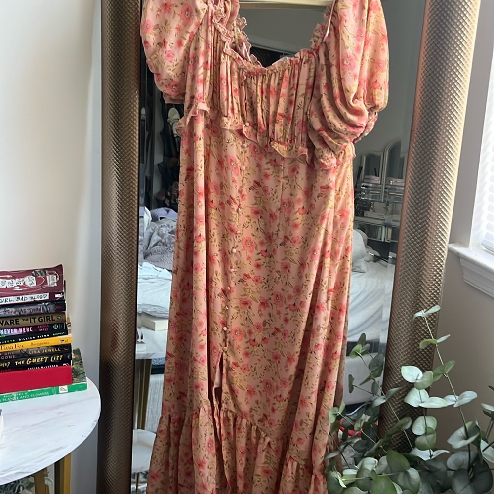 Astr Pink Floral Maxi Dress